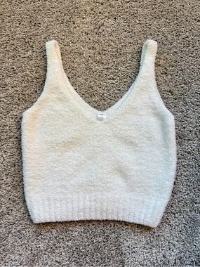 Miss Cosy Fluffy Cropped Tank White Size 0